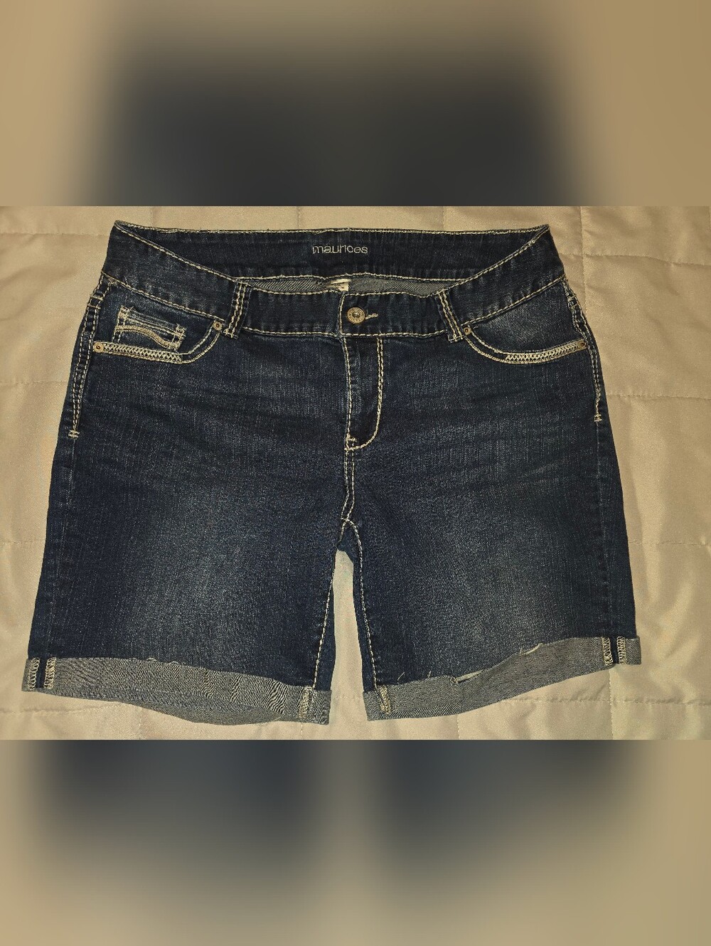 Maurices Women's Dark Blue Stretch Denim Shorts, Sz 16